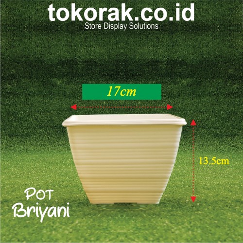 POT BUNGA BRIYANI 15, 17, 21, 25 POT TAWON PIRUS KOTAK POT BUNGA PLASTIK PERSEGI